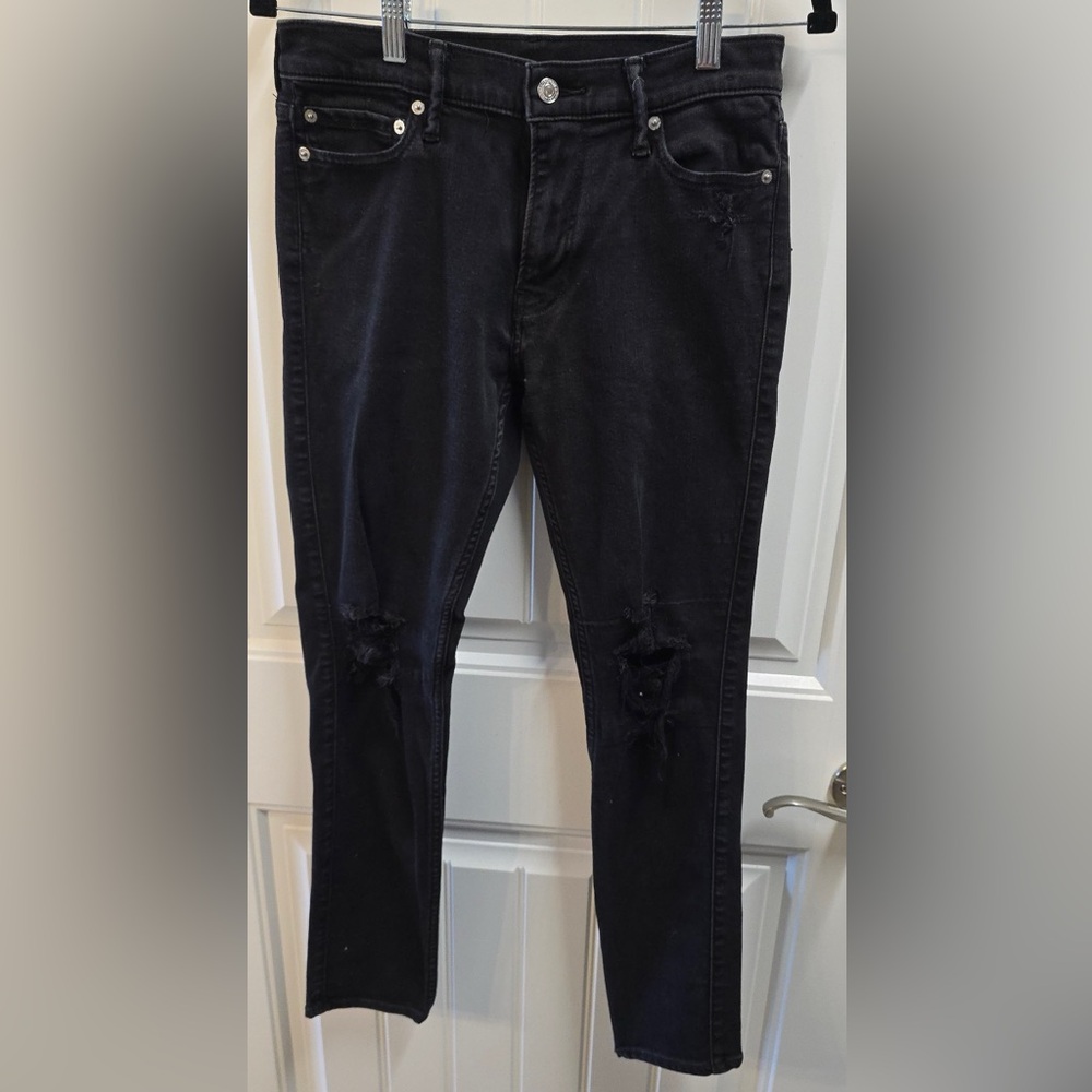 Abercrombie & Fitch Black Super Skinny Jeans 31x30 Stretch Distressed